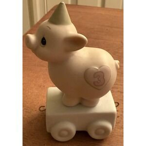 1985 Precious Moments Birthday Train Pig Figurine Enesco #15954 3yr Old‎ EUC